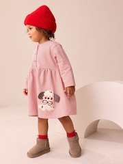 Pink Dog Brushed Sweat Dress (3mths-7yrs) - Image 1 of 4