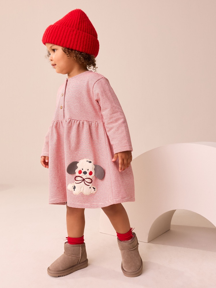 Pink Dog Brushed Sweat Dress (3mths-7yrs) - Image 1 of 4