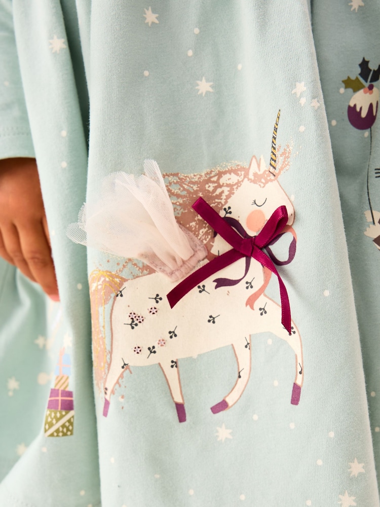Blue Long Sleeve Christmas Character Dress (3mths-7yrs) - Image 2 of 5
