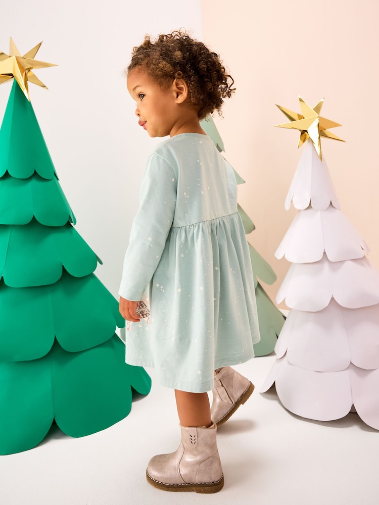 Buy Blue Long Sleeve Christmas Character Dress (3mths-7yrs) from Next Jordan