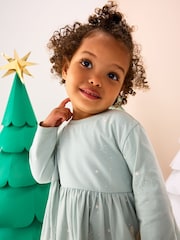 Blue Long Sleeve Christmas Character Dress (3mths-7yrs) - Image 4 of 5