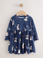 Navy Character Long Sleeve Christmas Dress (3mths-7yrs) - Image 4 of 7