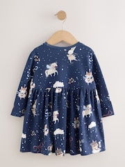 Navy Character Long Sleeve Christmas Dress (3mths-7yrs) - Image 5 of 7