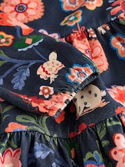 Navy Long Sleeve Tiered Dress (3mths-7yrs) - Image 4 of 4