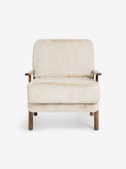 MADE.COM Taupe Natural Arctic Fur Lars Accent Chair - Image 2 of 2