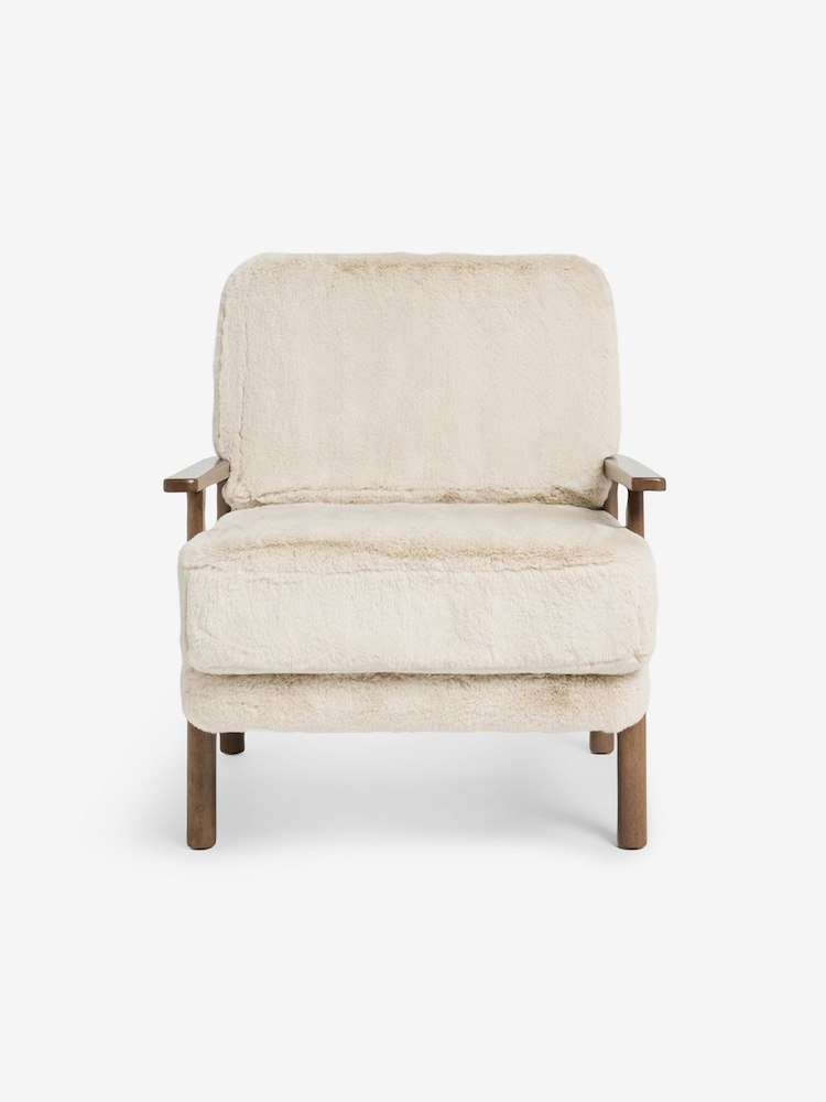 MADE.COM Taupe Natural Arctic Fur Lars Accent Chair - Image 2 of 2