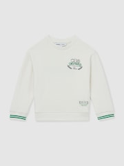 Reiss White 9-13 yrs SmileyWorld | Reiss Logo Sweatshirt Unisex Fit - Image 2 of 8