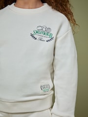 Reiss White 9-13 yrs SmileyWorld | Reiss Logo Sweatshirt Unisex Fit - Image 7 of 8