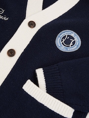 Reiss Off White 9-12 yrs SmileyWorld | Reiss Logo Cardigan Unisex Fit - Image 8 of 8
