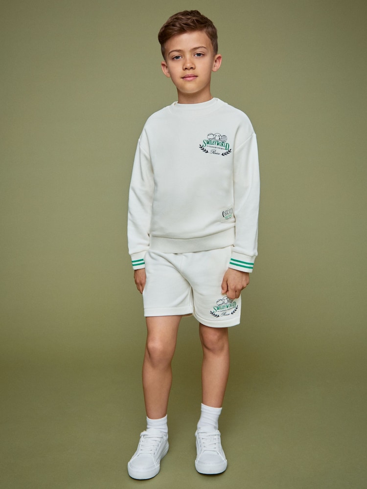 Reiss White 3-9 yrs SmileyWorld | Reiss Drawstring Shorts Unisex Fit - Image 1 of 8