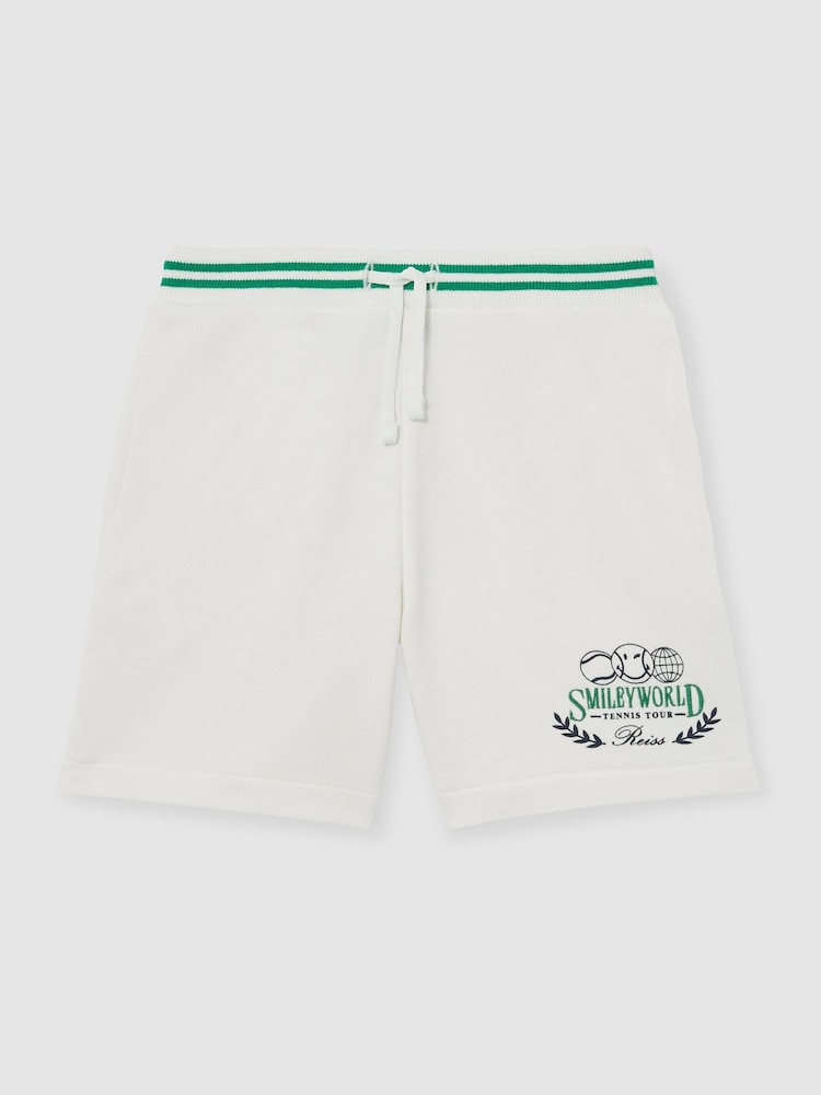 Reiss White 3-9 yrs SmileyWorld | Reiss Drawstring Shorts Unisex Fit - Image 2 of 8