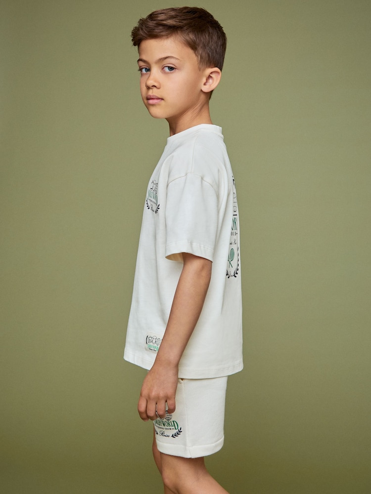 أبيض - تيشِرت واسع تشكيلة SmileyWorld من Reiss | Reiss - صورة 1 من 6