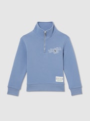Reiss Blue 3-9 yrs SmileyWorld | Reiss Half-Zip Sweatshirt Unisex Fit - Image 2 of 6