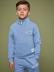 Reiss Blue 3-9 yrs SmileyWorld | Reiss Half-Zip Sweatshirt Unisex Fit - Image 5 of 6