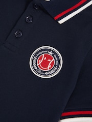 Reiss Navy 3-9 yrs SmileyWorld | Reiss Piqué Polo Shirt - Image 4 of 4