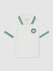 Reiss White 3-9 yrs SmileyWorld | Reiss Piqué Polo Shirt - Image 2 of 4