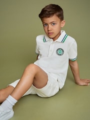 Reiss White 3-9 yrs SmileyWorld | Reiss Piqué Polo Shirt - Image 3 of 4