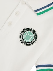 Reiss White 3-9 yrs SmileyWorld | Reiss Piqué Polo Shirt - Image 4 of 4