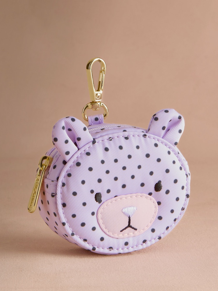 Rosa mit Tupfen - Cath Kidston Bear Clip On Purse - Bild 1 von 3