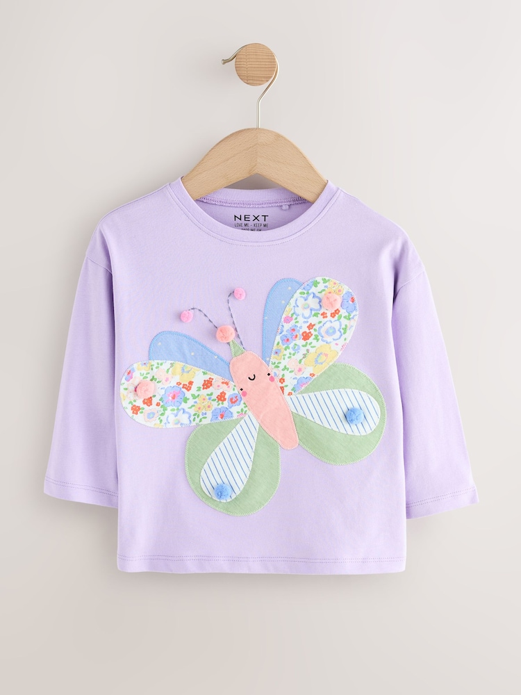 Purple/Pink Character Long Sleeve Tops 3 Pack (3mths-7yrs) - Image 2 of 10