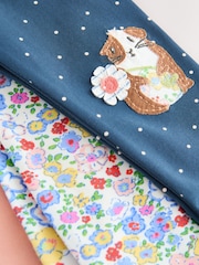 Floral/Navy Leggings 3 Pack (3mths-7yrs) - Image 10 of 10