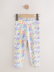 Floral/Navy Leggings 3 Pack (3mths-7yrs) - Image 7 of 10