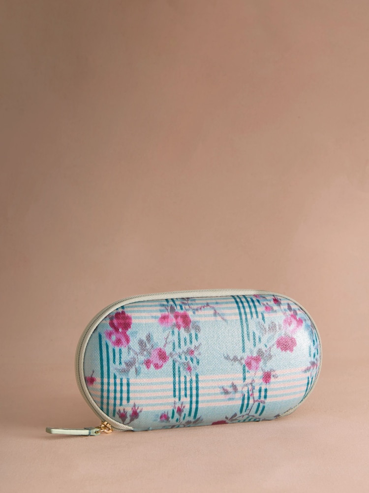 Cath Kidston Green Check Floral Glasses Case Purse - Image 1 of 3