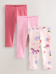 Pink Unicorn Leggings 3 Pack (3mths-7yrs) - Image 1 of 9