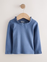 Pink/Blue/Cream Long Sleeve Embroidered Tops (3mths-7yrs) - Image 2 of 7