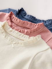 Pink/Blue/Cream Long Sleeve Embroidered Tops (3mths-7yrs) - Image 6 of 7