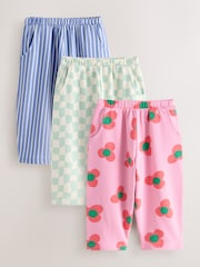 Pink/Green Barrel Trousers 3 Pack (3mths-7yrs) - Image 1 of 10