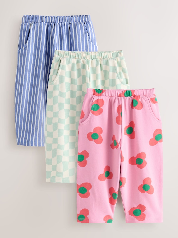 Pink/Green Barrel Trousers 3 Pack (3mths-7yrs) - Image 1 of 10