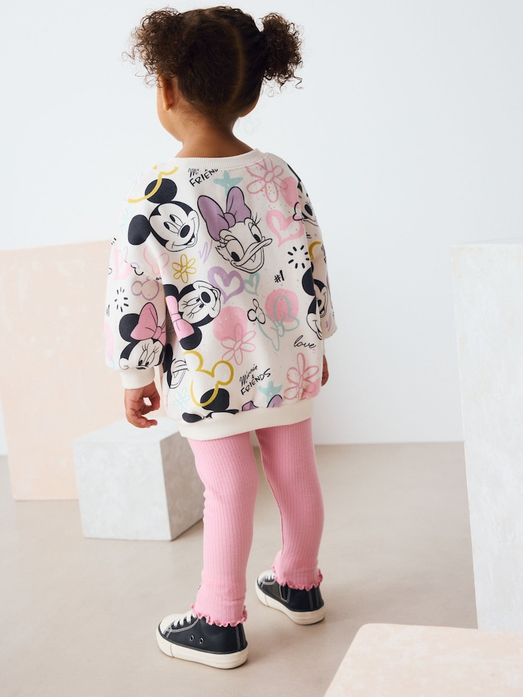 Pink Disney Minnie Mouse Long Sleeve Top and Leggings Set (3mths-7yrs) - Image 2 of 9