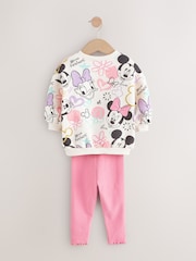 Pink Disney Minnie Mouse Long Sleeve Top and Leggings Set (3mths-7yrs) - Image 6 of 9