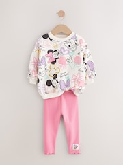 Pink Disney Minnie Mouse Long Sleeve Top and Leggings Set (3mths-7yrs) - Image 7 of 9