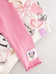 Pink Disney Minnie Mouse Long Sleeve Top and Leggings Set (3mths-7yrs) - Image 8 of 9