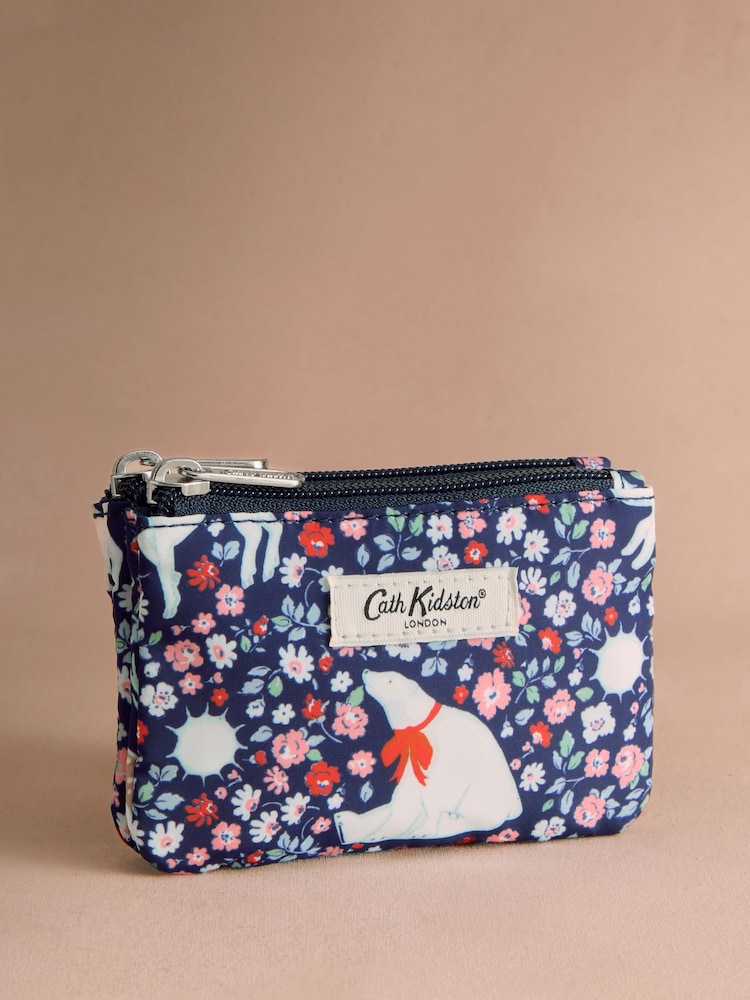 Cath Kidston Navy Polar Ditsy Double Zip Purse - Image 1 of 3