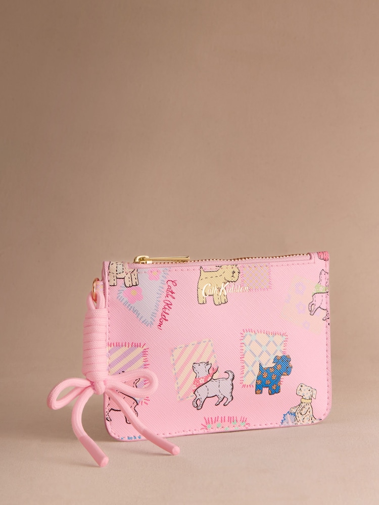 Cath Kidston Pink Teddy Dog Zip-Up Purse - Image 1 of 3
