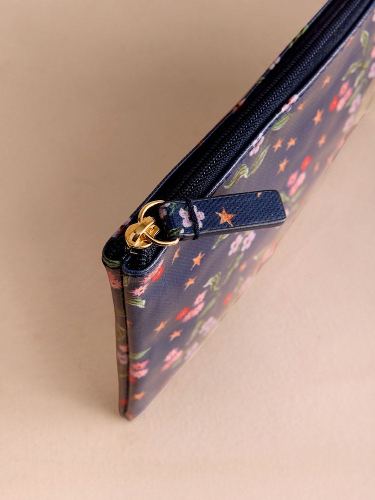 Cath Kidston Navy Star Sprig Zip-Up Purse - Image 3 of 3