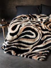 Rockett St George Multi Jacquard Faux Fur Throw - Image 1 of 5