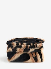 Rockett St George Multi Jacquard Faux Fur Throw - Image 5 of 5