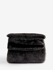 Rockett St George Black Luxe Faux Fur Slogan Throw - Image 5 of 5