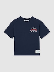 Reiss Navy 13-14 yrs SmileyWorld | Reiss Oversize T-Shirt - Image 1 of 5