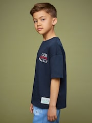 Reiss Navy 13-14 yrs SmileyWorld | Reiss Oversize T-Shirt - Image 3 of 5