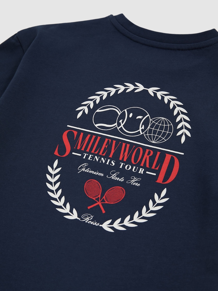 Reiss Navy 13-14 yrs SmileyWorld | Reiss Oversize T-Shirt - Image 5 of 5