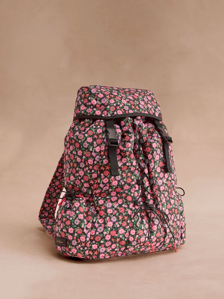 Cath Kidston Black Folding Star Ditsy Femme Utility Backpack - Image 1 of 4