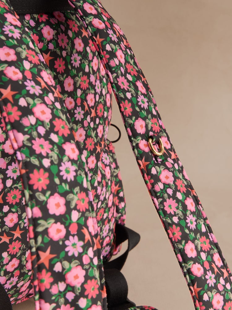 Cath Kidston Black Folding Star Ditsy Femme Utility Backpack - Image 4 of 4