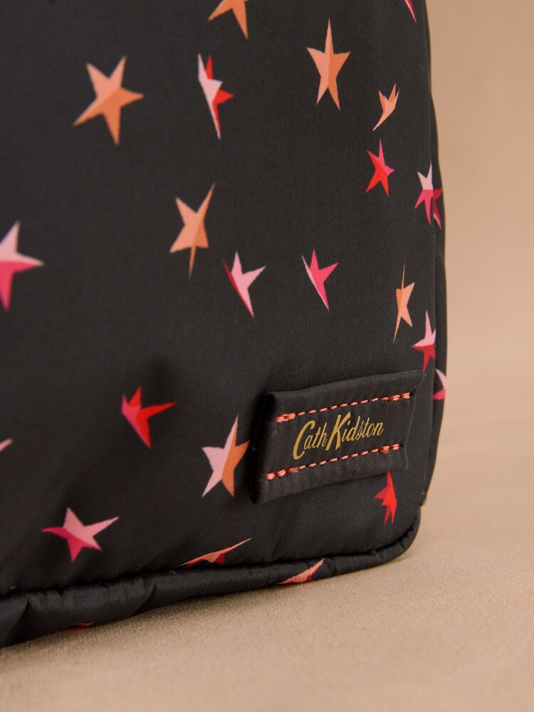Cath Kidston Black Folding Star Ditsy Compact Backpack - Image 2 of 4 Cath Kidston Black Folding Star Ditsy Compact Backpack - Image 2 of 4