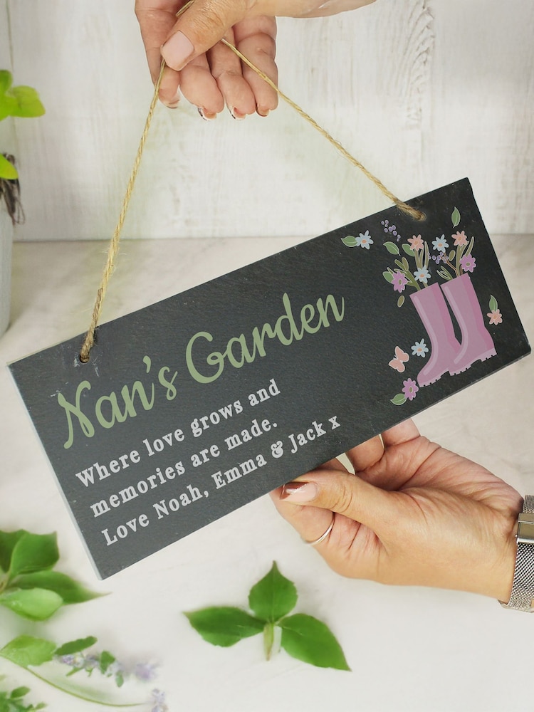 Personalised Slate Garden Sign by PMC - Image 2 of 3