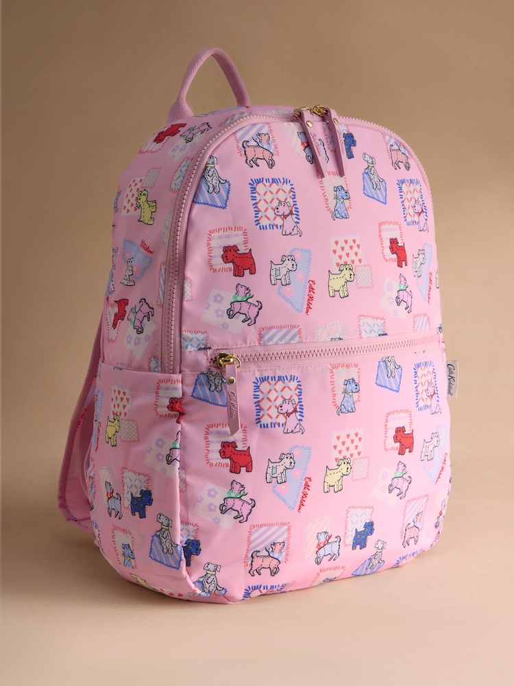 Cath Kidston Pink Teddy Dog Foldaway Backpack - Image 1 of 4 Cath Kidston Pink Teddy Dog Foldaway Backpack - Image 1 of 4